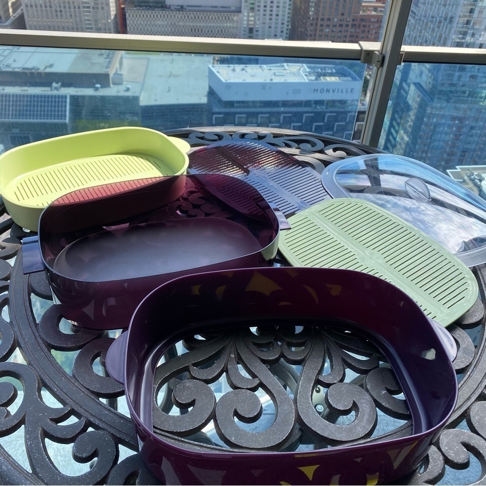 Tupperware - Oval Stack Cooker Microwave Meal Maker Set - Picture 5 of 16
